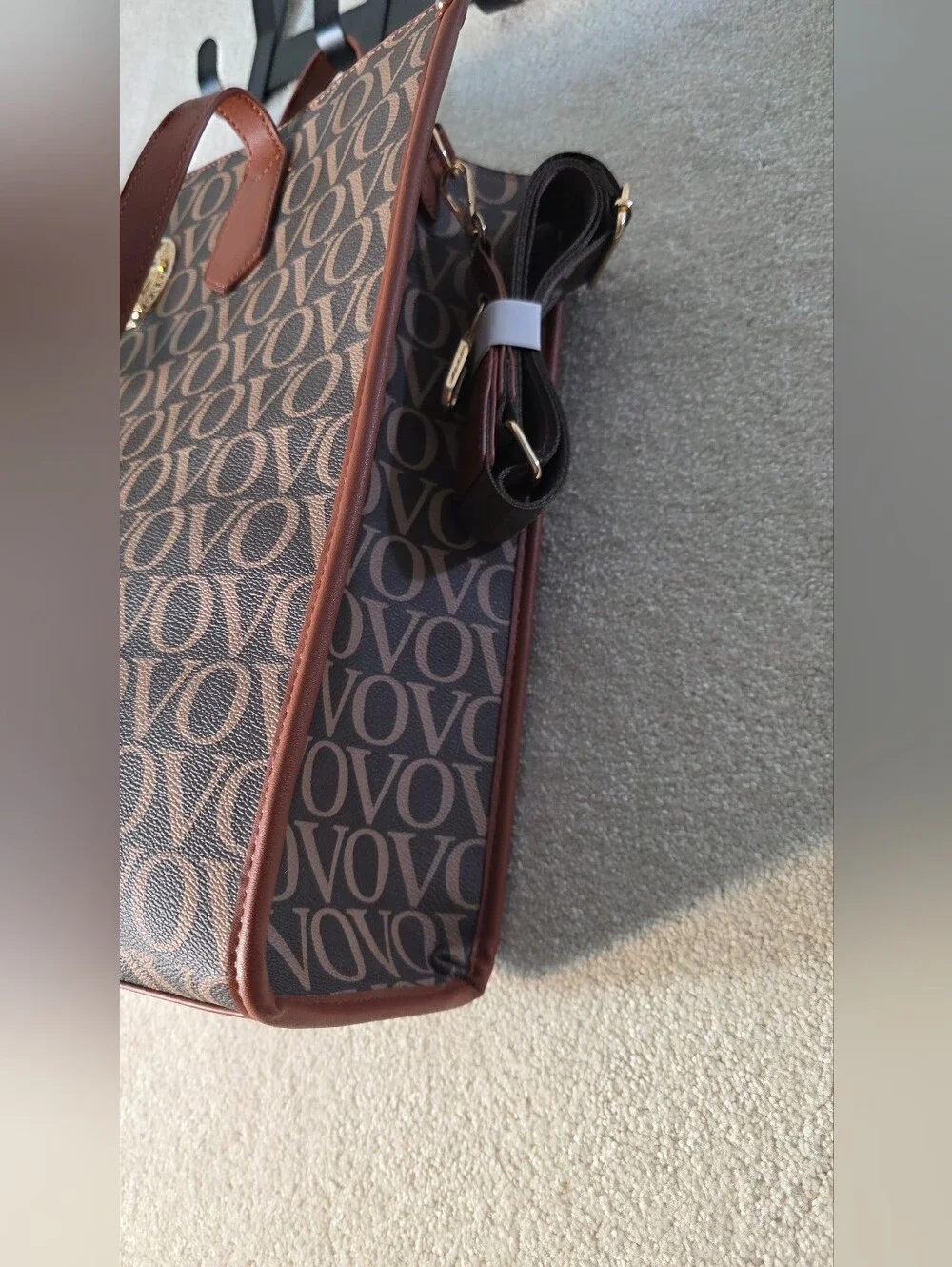Valentino Orlandi Printed Logo Monogram Tote W/Crossbody Strap OS NWOT